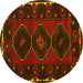 Round Persian Yellow Traditional Rug, tr2345yw