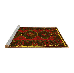 Sideview of Machine Washable Persian Yellow Traditional Rug, wshtr2345yw