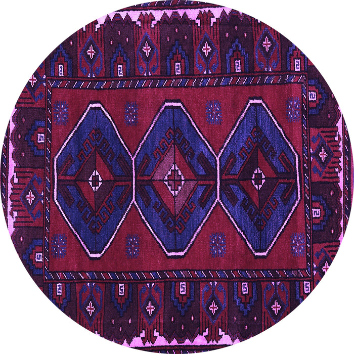 Round Persian Purple Traditional Rug, tr2345pur