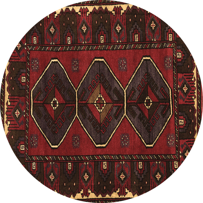 Round Machine Washable Persian Brown Traditional Rug, wshtr2345brn