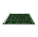 Sideview of Machine Washable Persian Emerald Green Traditional Area Rugs, wshtr2345emgrn