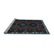 Sideview of Machine Washable Persian Light Blue Traditional Rug, wshtr2345lblu