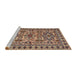 Sideview of Machine Washable Traditional Red Brown Rug, wshtr2346