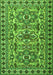 Serging Thickness of Machine Washable Persian Green Traditional Area Rugs, wshtr2346grn