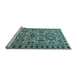 Sideview of Machine Washable Persian Light Blue Traditional Rug, wshtr2346lblu