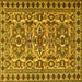 Square Persian Yellow Traditional Rug, tr2346yw