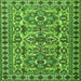 Round Machine Washable Persian Green Traditional Area Rugs, wshtr2346grn