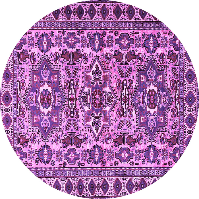 Round Persian Purple Traditional Rug, tr2346pur