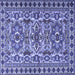 Square Machine Washable Persian Blue Traditional Rug, wshtr2346blu