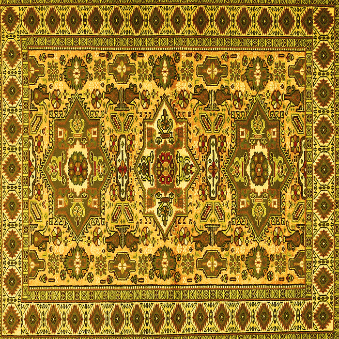 Square Machine Washable Persian Yellow Traditional Rug, wshtr2346yw
