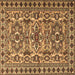 Square Machine Washable Persian Brown Traditional Rug, wshtr2346brn