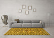 Machine Washable Persian Yellow Traditional Rug in a Living Room, wshtr2346yw