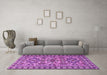 Machine Washable Persian Purple Traditional Area Rugs in a Living Room, wshtr2346pur