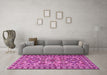 Machine Washable Persian Pink Traditional Rug in a Living Room, wshtr2346pnk