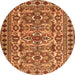 Machine Washable Persian Orange Traditional Area Rugs, wshtr2346org