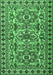 Machine Washable Persian Emerald Green Traditional Area Rugs, wshtr2346emgrn