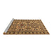 Sideview of Machine Washable Persian Brown Traditional Rug, wshtr2346brn