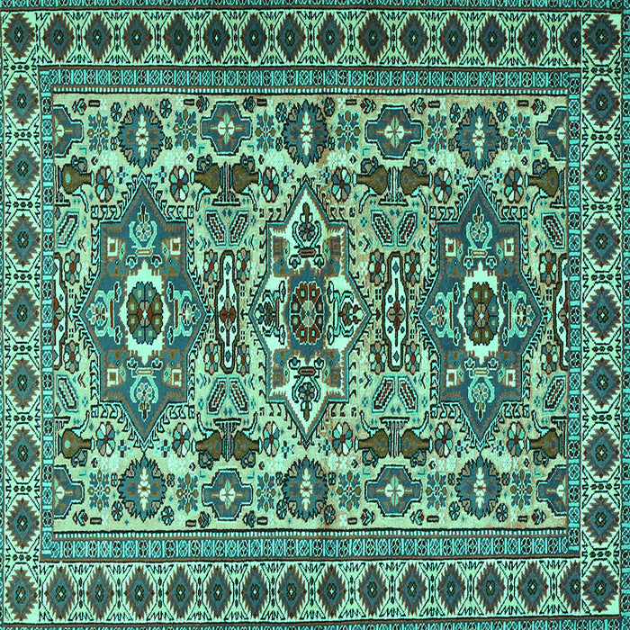 Square Persian Turquoise Traditional Rug, tr2346turq