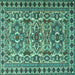 Square Persian Turquoise Traditional Rug, tr2346turq