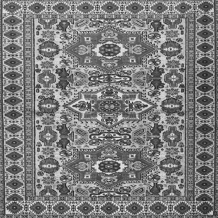 Round Machine Washable Persian Gray Traditional Rug, wshtr2346gry