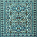 Square Machine Washable Persian Light Blue Traditional Rug, wshtr2346lblu