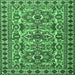 Square Machine Washable Persian Emerald Green Traditional Area Rugs, wshtr2346emgrn