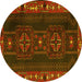 Round Persian Yellow Traditional Rug, tr2347yw