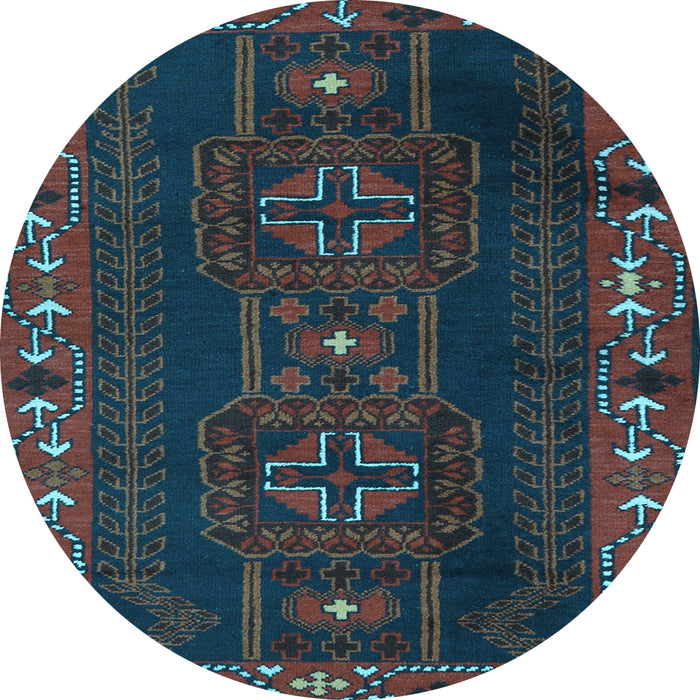 Round Persian Light Blue Traditional Rug, tr2347lblu
