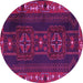 Round Persian Pink Traditional Rug, tr2347pnk