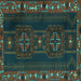 Square Persian Turquoise Traditional Rug, tr2347turq