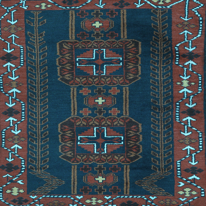 Square Persian Light Blue Traditional Rug, tr2347lblu