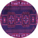 Round Persian Purple Traditional Rug, tr2347pur