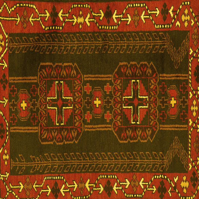 Square Persian Yellow Traditional Rug, tr2347yw