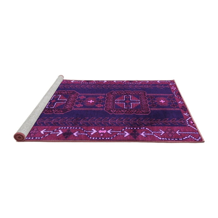 Sideview of Machine Washable Persian Purple Traditional Area Rugs, wshtr2347pur