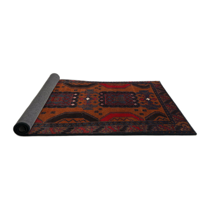 Sideview of Traditional Red Brown Persian Rug, tr2348