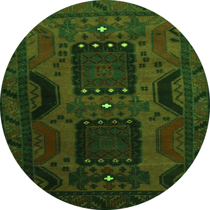 Square Persian Green Traditional Rug, tr2348grn