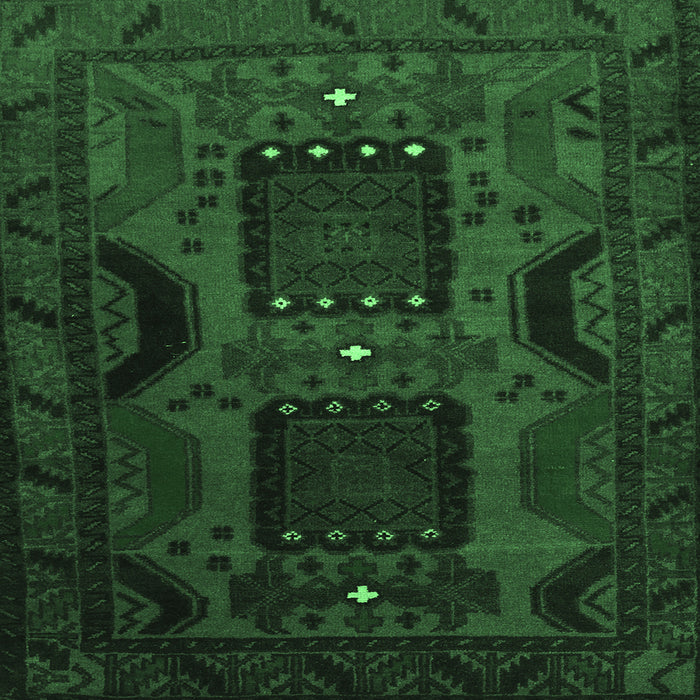 Square Machine Washable Persian Emerald Green Traditional Area Rugs, wshtr2348emgrn