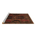 Sideview of Machine Washable Persian Brown Traditional Rug, wshtr2348brn