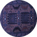 Round Persian Blue Traditional Rug, tr2348blu