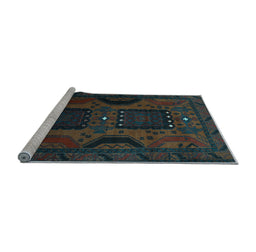 Sideview of Machine Washable Persian Light Blue Traditional Rug, wshtr2348lblu