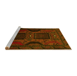 Sideview of Machine Washable Persian Yellow Traditional Rug, wshtr2348yw
