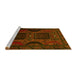 Sideview of Machine Washable Persian Yellow Traditional Rug, wshtr2348yw