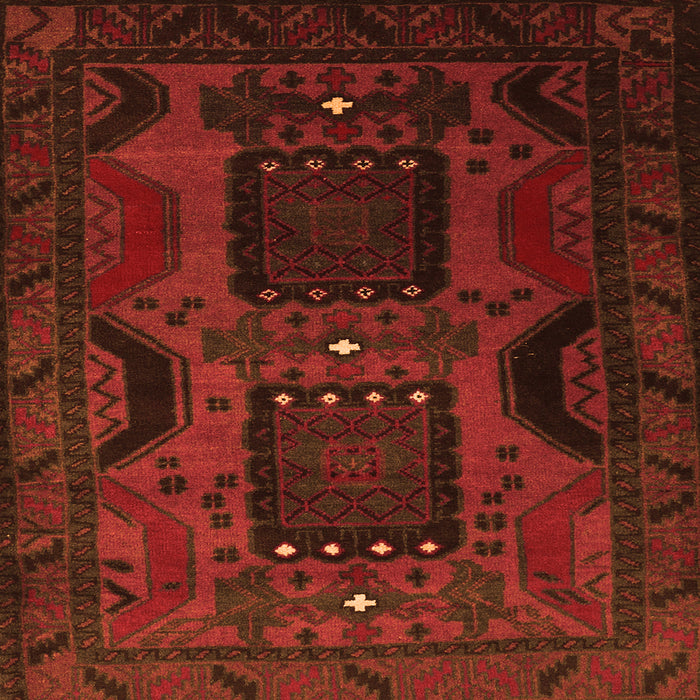 Round Machine Washable Persian Orange Traditional Area Rugs, wshtr2348org