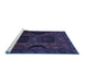 Sideview of Machine Washable Persian Blue Traditional Rug, wshtr2348blu