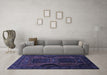 Machine Washable Persian Blue Traditional Rug in a Living Room, wshtr2348blu