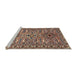 Sideview of Machine Washable Traditional Light French Beige Brown Rug, wshtr2349