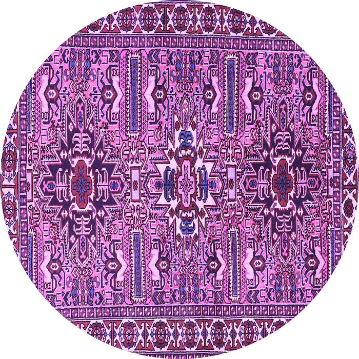Round Persian Purple Traditional Rug, tr2349pur