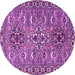 Round Persian Purple Traditional Rug, tr2349pur