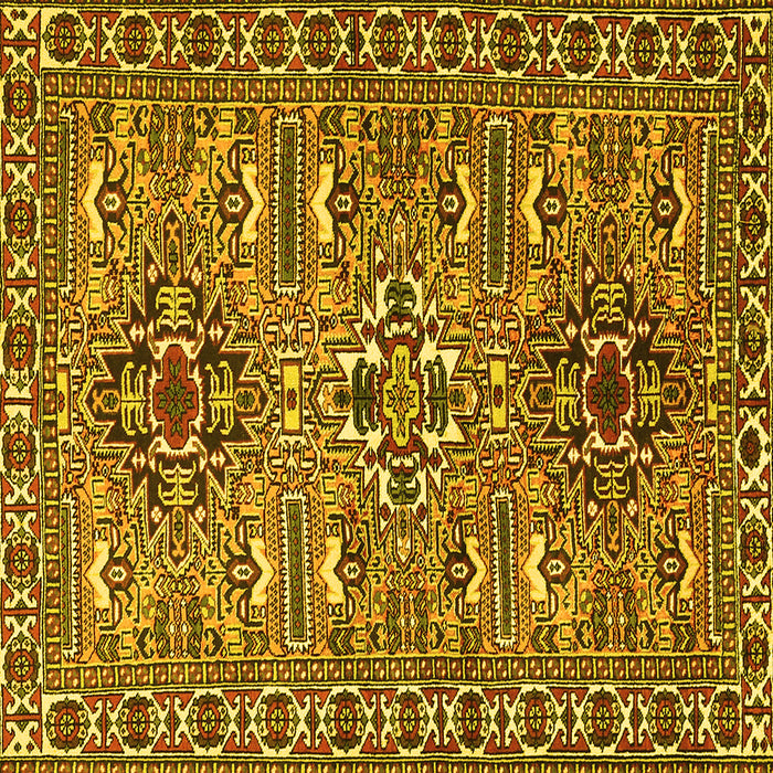 Square Machine Washable Persian Yellow Traditional Rug, wshtr2349yw
