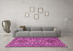 Machine Washable Persian Pink Traditional Rug in a Living Room, wshtr2349pnk